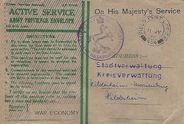 Germany UK 1948 FPO 424 BAOR Niedersachsen Military Forces War Economy OHMS Cover - Militaria