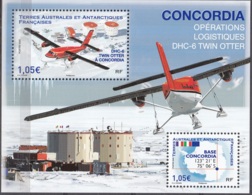 TAAF 2020 Bloc Feuillet Base Concordia Et Avion DHC-6 Twin Otter Neuf ** - Blokken & Velletjes