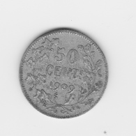 50 Centimes Belgique 1909 Léopold II TTB - 50 Cent