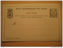 Etat Independant 10c Palm Libreville Mossamedes Postal Stationery Card BELGIAN CONGO Belgium Africa - Postwaardestukken