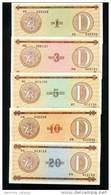 KUBA - CUBA - FOREIGN EXCHANGE CERTIFICATE, Serie D, Set, Pick Nr. FX32 - FX36 ! - Cuba