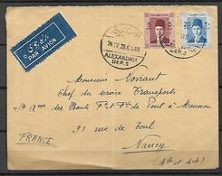 Egypte Royaume Lettre Du 24 04 1938 De Alexandrie Pour Nancy 54 - Lettres & Documents