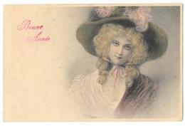 Cpa: Illustrateur - WICHERA - Bonne Année - Femme Au Chapeau. MM.Vienne Munk 1909 - Wichera