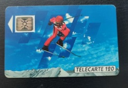 Telecarte France Publique 1990 Skieur 2 Jeux Olympiques Sport - 1990