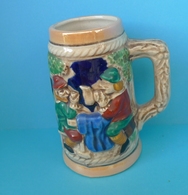 Old Drinkware Germany Collectibes Relief BEER MUG Stein Men Drink Mark Foreign - Other & Unclassified