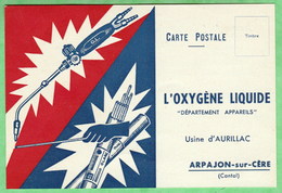 ARPAJON SUR CERE - L'OXYGENE LIQUIDE - CARTE COMMERCIALE FORMAT CPSM GRAND FORMAT - 2 SCANS - Arpajon Sur Cere