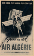 Ancienne Publicité (1948) : AIR ALGERIE, Compagnie Aérienne, Paris-Alger, Plus Rapide, Plus Moderne, Plus économique - Reclame