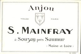 Ancienne Etiquette D'Anjour S. Mainfray à Souzay Près Saumur Old Wine Label - Altri & Non Classificati