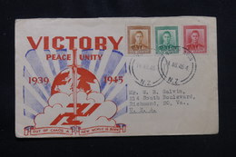 NOUVELLE ZÉLANDE - Enveloppe Souvenir De La Paix En 1945 Pour Les U.S.A., Affranchissement Plaisant - L 57231 - Briefe U. Dokumente