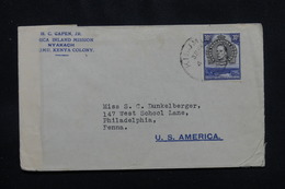 KENYA /OUGANDA Et TANGANYIKA - Enveloppe Pour Les U.S.A. En 1941 Avec Contrôle, Affranchissement Plaisant - L 57242 - Kenya, Uganda & Tanganyika