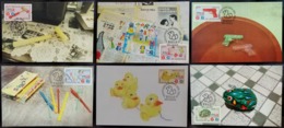 Toys Of Hong Kong ( 1940s - 1960s ) 2016 Hong Kong Maximum Card MC Set Tin Frog Plastic Swords Hammer Ducks Dolls Type E - Tarjetas – Máxima