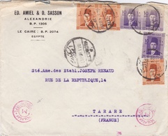 EGYPTE : Double Cachet CENSORSHIP DEPT Sur Lettre D'Alexandrie De 1939 Pour La France - Briefe U. Dokumente