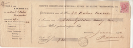 MOOIE OUDE NOTA UIT 1884 VOOR 12 SCHEURKALENDERS - Netherlands