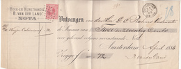 MOOIE OUDE ONTVANGSTNOTE VOOR 72 CENT UIT. 1886 - Niederlande