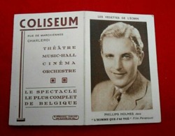 Calendrier De Poche 1933 Acteur Philips Holmes Cinéma Coliseum Charleroi - Petit Format : 1921-40