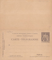 20741# ENTIER POSTAL REPONSE PAYEE TUBE PNEUMATIQUE CARTE TELEGRAMME CHAPLAIN 30 Cts NOIR B14 - Pneumatiques