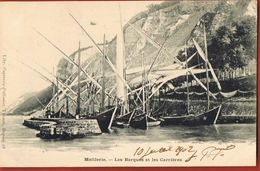 CPA Dnd 74- MEILLERIE -Les Barques Et Les Carrières- Circulée 1902-scans Recto Verso - Paypal Sans Frais - Sonstige & Ohne Zuordnung