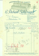 RODEWISCH Vogtland Sachsen Rechnung 1941 Deko " H.Richard Schöniger - Herrenwäsche-Fabrik " - Textile & Clothing