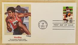 ETATS UNIS Athletisme, Haies, Hurdling Yvert PA 100.  FDC, 1 Er Jour. Jeux Olympiques LOS ANGELES 1984 - Athlétisme