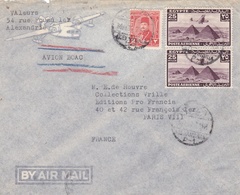 EGYPTE :   Farouk Et PA 27 X 2 Sur Lettre  D'Alexandrie Pour La France Par Avion BOAC - Covers & Documents