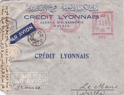 EGYPTE :   Oblitération Mécanique Sur Lettre Commerciale D'Alexandrie Avec Cachet De Contrôle - Lettres & Documents