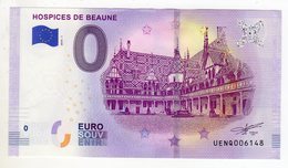 2019-1 BILLET TOURISTIQUE FRANCE 0 EURO SOUVENIR N° UENQ006149 HOSPICES DE BEAUNE - Pruebas Privadas