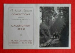 Calendrier De Poche/ Publicité/ 1950 - Confections A Saint-Jacques - Etterbeek - Formato Grande : 1941-60