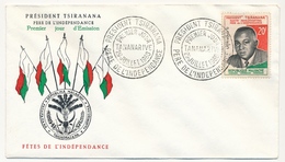 MADAGASCAR - 2 Enveloppes FDC - 20f Et 20f + 10f - Président Tsiranana - 29/7/1960 - Madagascar (1960-...)