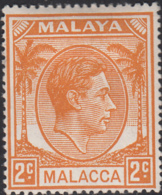 Malaya Malacca 1949 MH Sc 4 2c George VI Variety - Malacca