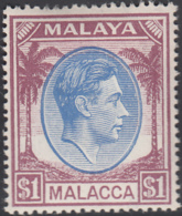 Malaya Malacca 1949 MH Sc 15 $1 George VI - Malacca