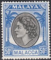 Malaya Malacca 1954-55 MH Sc 41 50c Elizabeth II - Malacca