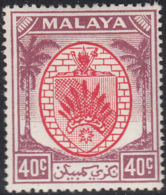 Malaya Negri Sembilan 1949-55 MH Sc 54 40c Coat Of Arms - Negri Sembilan