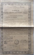 VIEUX PAPIERS CONGE DE BATIMENTS DE COMMERCE VILLEFRANCHE DOUANES 1932TIMBRE HUMIDE  3 Fr Douanes - Non Classificati