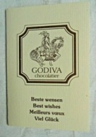 Calendrier De Poche Publicité 1986 GODIVA Chocolatier - Brugge/Bruxelles - Small : 1981-90