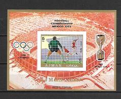 Ajman 1970 Football - World Cup MEXICO W Ovp IMPERFORATE MS MNH - 1970 – Mexique