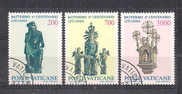 VATICANO 1987 6°CENTENARIO DEL BATTESIMO DELLA LITUANIA SASS. 808-810 USATA VF - Gebraucht