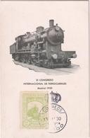 XI Congreso Internacionale De Ferrocarriles Madrid 1930 - & Train, Cachet, Maximum Card - Madrid