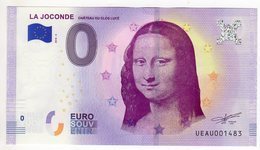 2018-4 BILLET TOURISTIQUE FRANCE 0 EURO SOUVENIR N°UEAU004521 LA JOCONDE - Prove Private