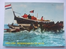 N74 Ansichtkaart Ameland - Reddingsboot In Aktie - Ameland