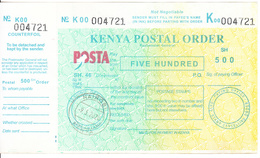 Kenya Postal Order 500 Shillings - Kenya (1963-...)