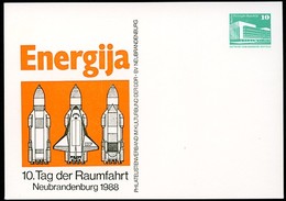 DDR PP18 C2/017b  Privat-Postkarte Raumfahrt Neubrandenburg ERSTAUFLAGE 1988  NGK 3,00 € - Cartes Postales Privées - Neuves