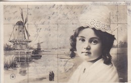 AK Kleines Mädchen In Holländischer Tracht Mit Windmühle - 1905 (48440) - Personajes