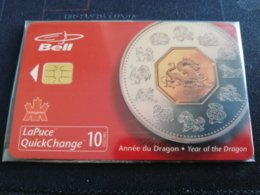 CANADA CHIP  CARD  YEAR OF THE DRAGON COIN ON CARD   SPECIAL CARDS  $10,00  MINT **780** - Canada