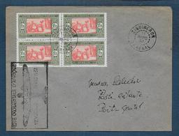 Cachet  ZIGUINCHOR SENEGAL  Sur Enveloppe Pour Port Gentil + Aeromaritime 1er Voyage Mars 1937 - Storia Postale