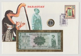 Paraguay Enveloppe1985 Banknote 1 Guarani 1952 UNC - Paraguay