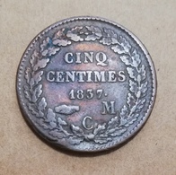 Cinq Centimes 1837 Honoré V Prince De Monaco - 1819-1922 Onorato V, Carlo III, Alberto I