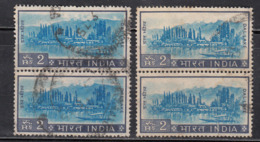 EFO, 2 Diff. Colour Varieties,  2.00 Himalyas, Indai Used 1974 / 1975 Definitives, Nature, Mountain, Glacier, Etc., - Plaatfouten En Curiosa