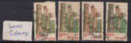 EFO, Rubber Tapping, Colour Varities, Wmk Sideways, India Used 1980, Tree, Women, Job, Bamboo Basket, - Variétés Et Curiosités