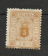 Islande SERVICE N°3(A) Cote 55 Euros - Dienstzegels