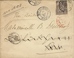1887- Enveloppe De NOUMEA  Pour La France Affr. 25 C  Oblit. Cad " N.lle CALEDONIE / NOUMEA  " - Cartas & Documentos